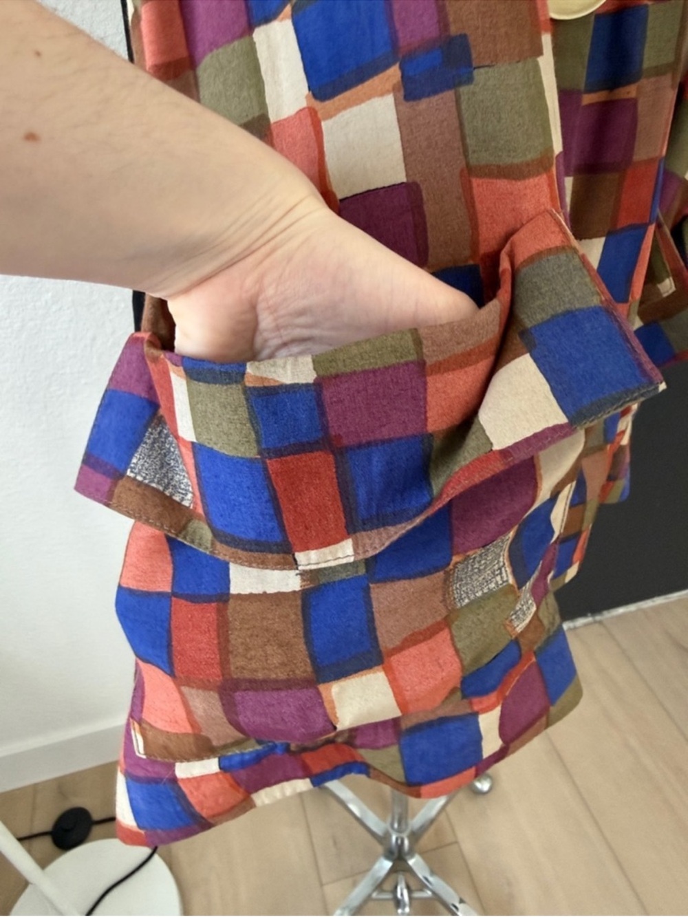 Vintage Janice McCarty Colorful Checkered Oversized Vest - Picture 4 of 8